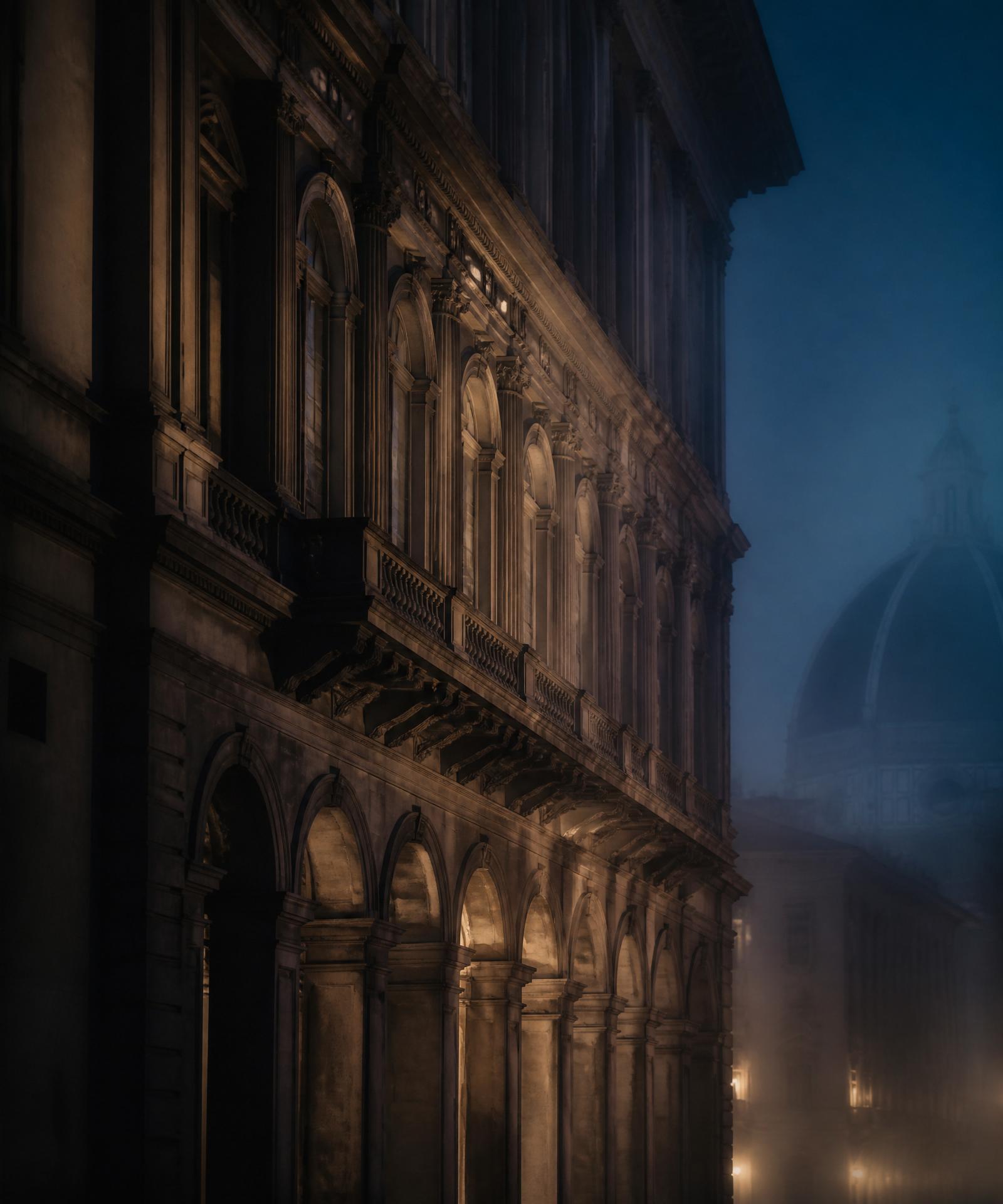 Palazzo fiorentino al crepuscolo
